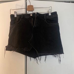 Zara black denim skirt